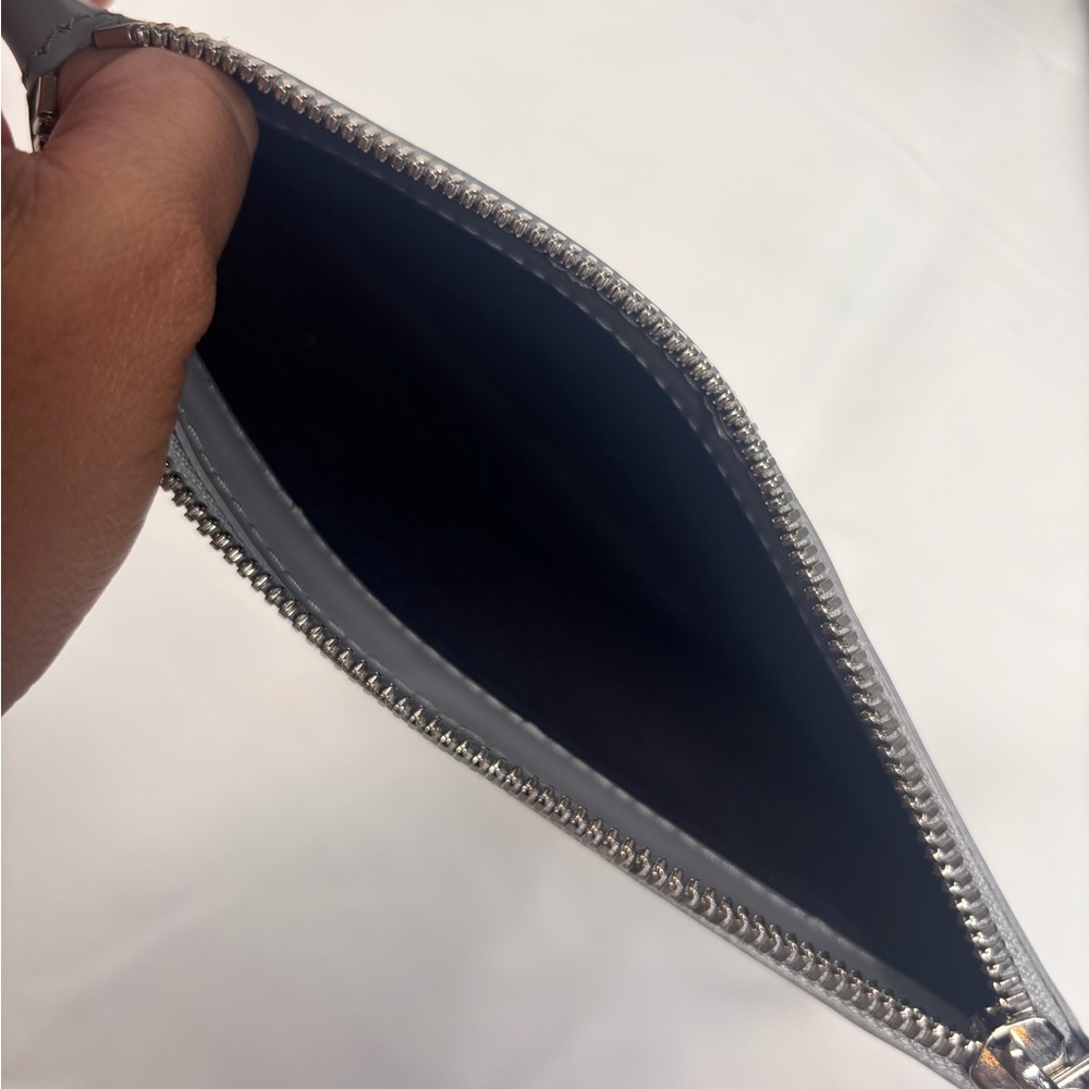 Balenciaga Cotton Canvas Silk Calfskin S Navy Cabas Grey with Pouch ✨ - Picture 13 of 15